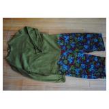 Vtg Charm of Hollywood Green & Floral Romper