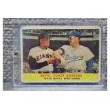 1958 Topps #436'Rival Fence Busters' Mays Snider