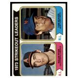 1974 Topps #207 1973 Leaders Nolan Ryan Tom Seaver