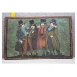 Wall Mount Plaque of 4 Dapper Men