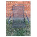 Vtg Woodard Mesh-Seat Wrought Iron Patio Armchair
