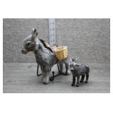 Vtg Handcrafted Faux-Fur Toy Donkey Figurine
