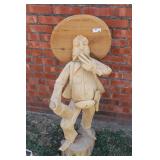 42' Handcrafted Wooden Western Folk Art Sculpture