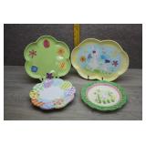 Hand-Painted Decorative Ceramic Easter Platters
