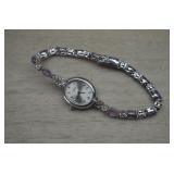 HMI Women's Cocktail Watch, Sterling Gemstone Band