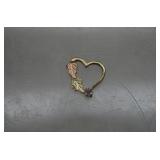 Vintage 12K Black Hills Gold Heart Pendant,