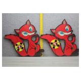 Vtg Die-Cut on Plywood Velcro Target Game Fox