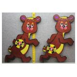 Vtg Die-Cut on Plywood Velcro Target Game Bear