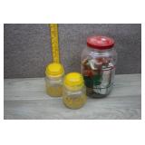 YellowWheat Canisters,Christmas Gal.Jar w/Contents
