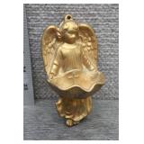 Vtg Holy Water Font Cast Angel Cherub