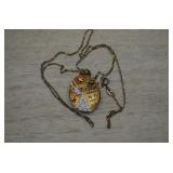 Gold Plated Sterling Angel Pendant Chain Necklace