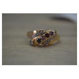 14K White/Yellow Gold Mother's Ring,