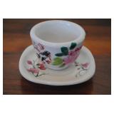Vtg Hand-Painted Porcelain Tea Cup & Saucer Set