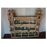 Vtg Multi-Tier Architectural Bamboo Bird Cage