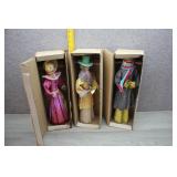 3 Vtg Double Glo Paper Mache Christmas Carolers