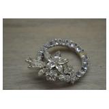 Vtg Lisner Clear Rhinestone Wreath Brooch