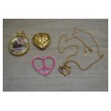 Assorted Pendants, Mothers Heart Necklace w/Stones