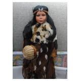 Cathy Collection Native American Doll w Basket
