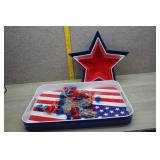 Lot of Patriotic-Themed Decorations & Party Items