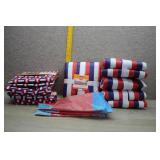 Lot of Red,White,and Blue Tablecloths