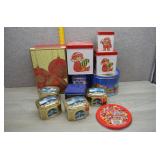 Lot of Vintage Christmas Tins & Canisters