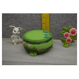 Josef Original Trinket Box, Rabbit, & Floral Decor