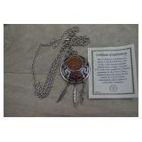 DreamCatcher Pendant w/Indian Head Penny,Red Stone