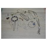 Assorted Silver Toned Necklaces and Bracelets