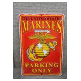 U.S. Marines Parking Only Embossed Metal Sign
