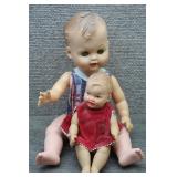 Pair of Vtg Mid-20th-Century Rubber Squeak Dolls