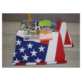 Lot of Patriotic Items-Table Runner, Decorations
