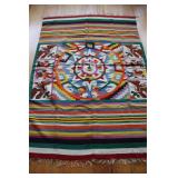 VTG Mexican Woven Aztec Sun Calendar Rug