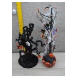 Halloween Black Tinsel Spooky Tree Ornament Set