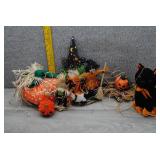 Halloween Decor Lot Black Cat Witch Pumpkin