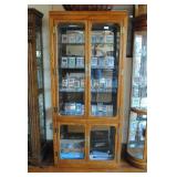 Honey Wood Curio Cabinet - No Contents
