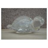 Clear GlassTurtle PaperWeight w/Controlled Bubbles