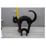 Halloween Black Tinsel Arched Cat Figurine Lot 2