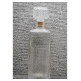 Vtg Clear Glass Rectangular Body Decanter
