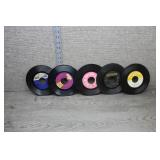 Five Vtg 7-Inch 45 RPM Vinyl Records