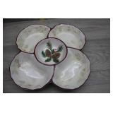 Vtg Ceramic Christmas Chip-and-Dip Serving Dish