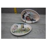 Two Vtg Pecoware Melamine Easter Plates