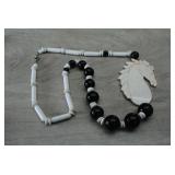 Vtg Horse Head Beaded Statement Necklace