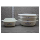 Vtg CorningWare Square Casserole & Baking Dishes