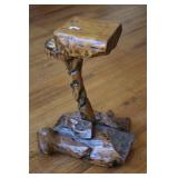 Vintage MCM Carved Burl Wood Plant Stand 27'