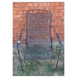 Vtg Woodard Mesh-Seat Wrought Iron Patio Armchair