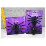 Halloween Fuzzy Spider Decorations Lot