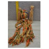 Vtg Yarn Craft, Hand-Carved Figurines