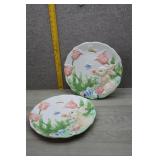 Two Vtg 3D-Raised Ceramic Easter Decorative Plates
