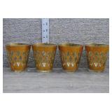 Four Vtg MCM Culver 'Valencia' Lowball Glasses
