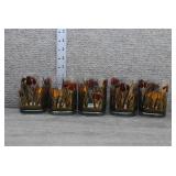 Five Vtg MCM Culver Double Old-Fashioned Glasses